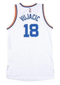2016-17 Sasha Vujacic Game Used New York Knicks 1946-47 Hardwood Classics Home Style Jersey Worn on November 2, 2016 vs Houston Rockets (NBA/MeiGray)